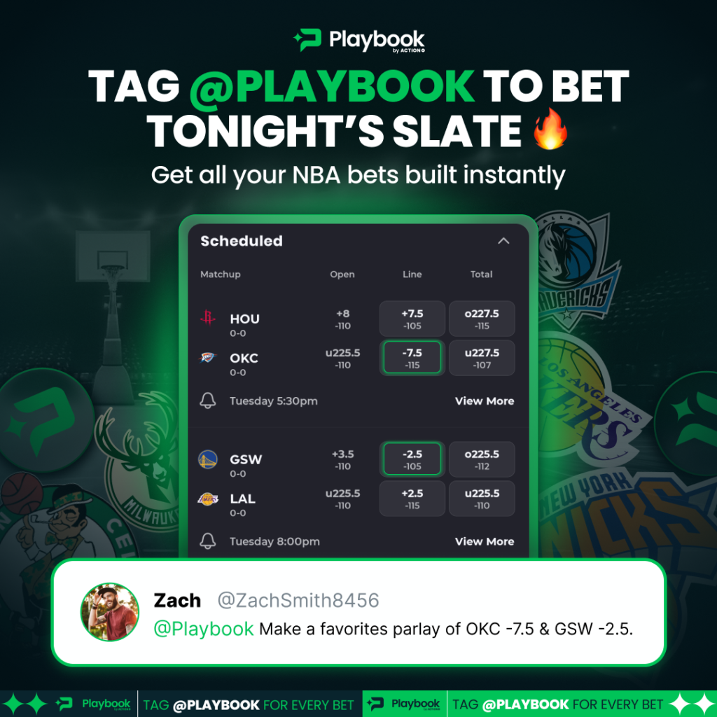 nba games betslip creation using playbook ai